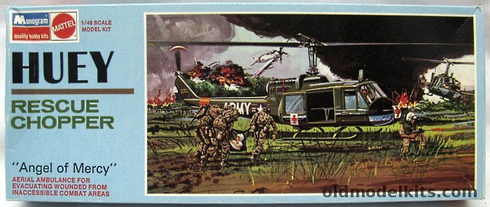 Monogram 1/48 Bell UH-1B 'Huey' Iroquois Army Rescue Chopper - Blue Box Issue, 6810 plastic model kit